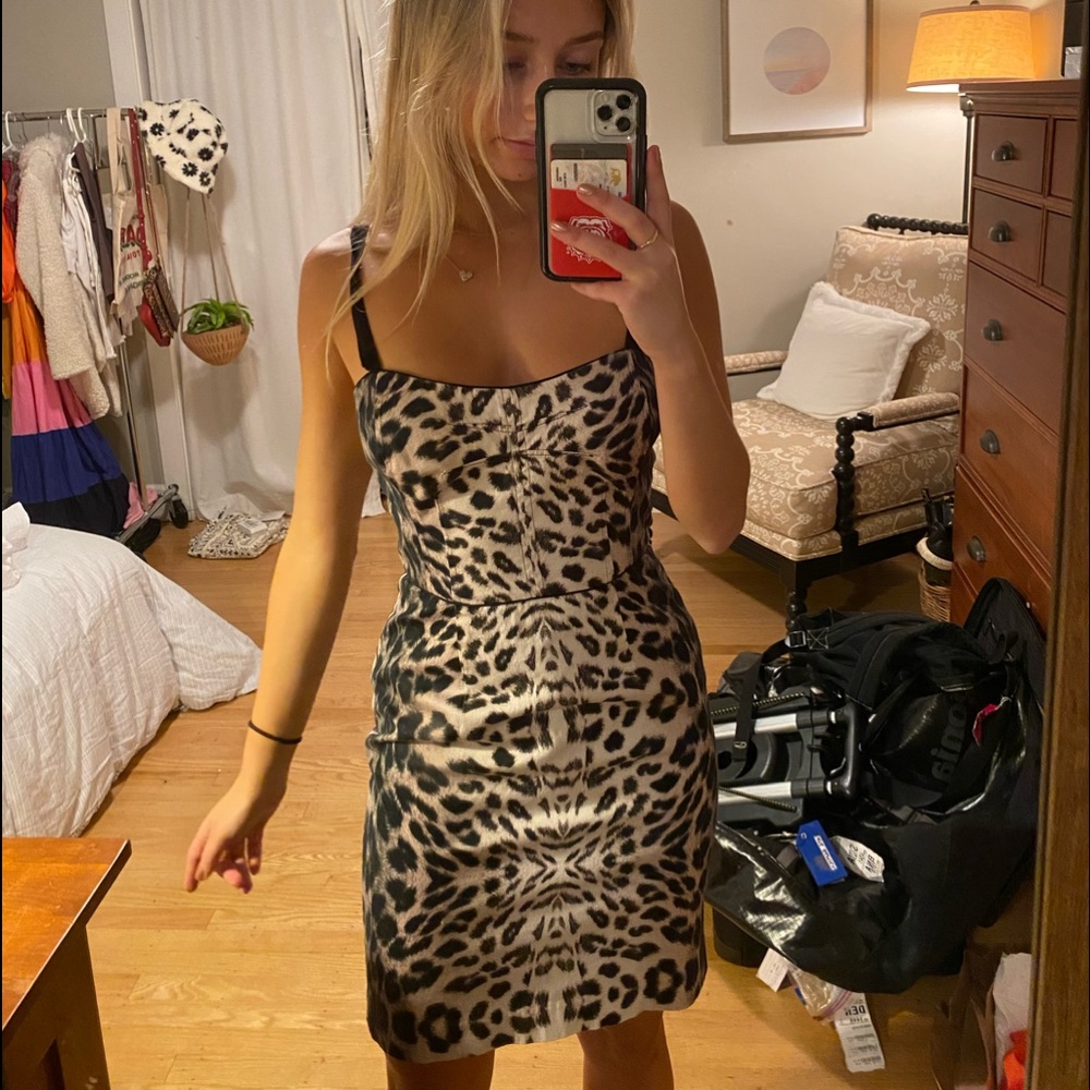 Anthropologie corylynn calter cheetah print dress